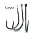 50PCS Small Fishing Hooks Freshwater Carbon Stainless Steel Size 1 - 13 Barbed Carp Hooks Fishing.