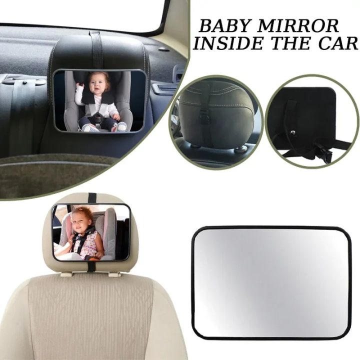 Universal Wide View Adjustable Car Seat Baby Mirror Headrest Mount Safety Monitor Interior Back Rearview for Infant Child