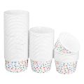 Cabilock 100pcs Disposable Ice Cream Cups Dessert Bowls Dot Paper Cups Party Supplies. 