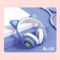 STN28 LED Cat Ear Headset Noise Cancelling Headphones Bluetooth 5.0 Colorful Kids Headset Support TF Card 3.5mm Plug with Mic. 