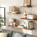 5.91x 3.74 inch 2 Pcs Heavy Duty Shelf Brackets , Floating Shelves White Triangle Shelf Brackets, 90 Degree Angle Wall Mounted. 