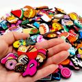 8/30/60/100/200/400pcs Random Series Shoe Charms Set For Clogs Bogg Bag Bubble Slides Sandals, PVC Shoe Decorations Beach Bag. 