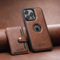 SUTENI Leather Card Holder Wallet Case 2-in-1 Bracket Compatible with Magsafe Wireless Charging For iPhone 16ProMax 15Plus 14 13. 