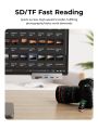 ORICO-USB 3.2 Hub 6-Port Expansion with Power Connector 10Gbps Protocol High-Speed Transmission SD, TF Card Fast Reading. 