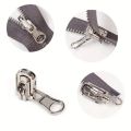 Instant Zipper Fix Universal Replacement Slider, Sewing Repair Kit, Reversible Metal Puller for Two-Sided Clothing, Multifunctional Zip Teeth Repair, DIY Zipper Accessories. 