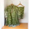 3 pcs Embroidery Reshmi Frock for Girls - Wadding And Party Frock & flapper. 