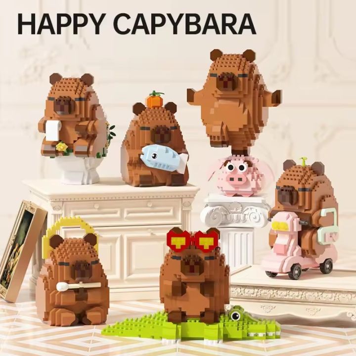 Capybara Building Blocks Set Cute Water Guinea Pig DIY Model Fun STEM ...
