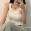 Tank Top for Women Ribbed Button Down Sleeveless Blouse Solid Color Casual Women's Teens Trendy Basic Summer Dresses. 