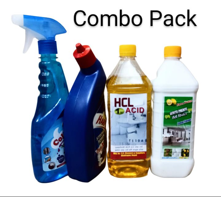 New Harpic/Tiles/Phenyle/Colin Combo Pack Set Of 4 Items