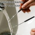 Reusable Stainless Steel  Tongue Scraper Cleaners Reusable Oral Health Cleaning Brush , Prevent Cloudy Mouth, Suitable For Adult. 