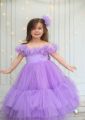 Mother & Baby girls net party frock- 0 to 7 yr girl dress -  baby party frocks -- Bow kids shop. 