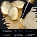 1pc Golden Silver Crome Marker Paint  Metallic Marker Pen Metal Waterproof Permanent Paint Marker Pens Oil Based for DIY Epoxy Resin Molds Arts Crafts Painting Calligraphy. 