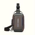 Men's Sporty Chest Bag Motorcycle Phone Pack with Password Lock, Zipper Closure Crossbody Sling Bag for Daily Commute Outdoor.