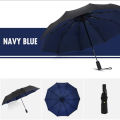Fully Automatic 10 Bone Umbrella Men's Thickened Windproof, Sun Proof, Sunny and Rainy Dual-purpose Business Folding Umbrella.