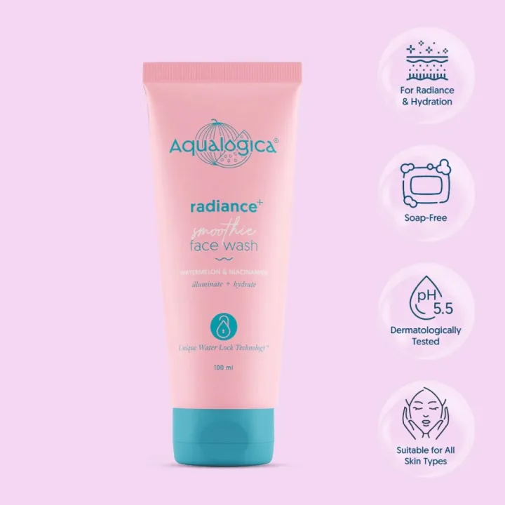 Aqualogica%20Radiance+%20%20Smoothie%20Face%20Wash%20With%20Watermelon%20and%20Niacinamide%20100ml%20-%20Image%202
