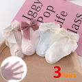 3Pairs/Lot Summer Baby Mesh Socks Bowknot Soft Cotton Newborn Sock Princess Infant Toddler Girls Cute Breathable Socks.