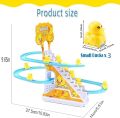 Duck Slide Track Racing Toys for Kids - Sliding  Cartoon Stair Climbing Toys for Kids, Escalator Toy with Lights and Music - educational learning toddlers. 
