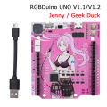 RGBDuino UNO V1.2 Jenny Development Board ATmega328P Chip CH340C VS Arduino UNO R3 Upgrade For Raspberry Pi 4 Raspberry Pi 3B. 