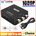 1080P HDMI-compatible To AV RCA Adapter Converter Box RCA AV CVSB LR Video Composite AV Scaler Converter for HDTV PC Projector. 