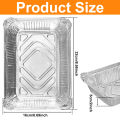 50 Pcs Tin Foil Tray Aluminum Foil Trays Reusable Foil Baking Pans Disposable Food Container Non-Stick BBQ Trays for Cooking BBQ.