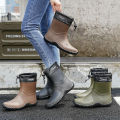 1 Pair of Men's Short Rain Boots, Outdoor Waterproof Shoes for Commuting, Women's Low-Top Lightweight Non-Slip Water Boots, Beach Rain Boots.