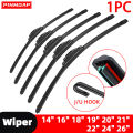 Car Windshield Wipers With Dual Rubber Strips And Universal J/U-Shaped Natural Rubber Strips 14"16"18"19"20"21"22"24"26". 