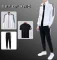 Set of 3 pcs [Pullover  Jacket,Tshirt & Trouser] |Summer| For Men. 