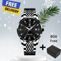 POEDAGAR Men's Watches Luxury Luminous Steel Band Wrist Watches Fashion Business Men's Quartz Watch for men.