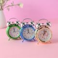 2 Inch Alarm Clock Creative Electroplating Flash Ringing Alarm Clock Round Number Dual Bell Loud Alarm Watch Bedside Clock Decor. 