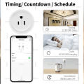 4Pcs Tuya 16A Smart Plug Zigbee WiFi US Standard Socket Canada Mexico Plug Power Monitoring Works With Alexa  Assistant. 