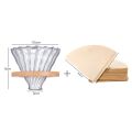 Alechaung Coffee Filter Cone, Ceramic Drip Filter Cup, Coffee Filter with 1-2 100 Sheets of Filter Paper, Controls the Flow of Coffee.. 