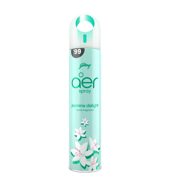 Godrej Aer Spray | Room Freshener for Home & Office - Jasmine Delight (220 ml) | Long-Lasting Fragrance