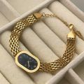 Trendy Fashion Exquisite ellipse steel strip Bracelet for women's girl gift Jewelry by Gleam&Grace. 