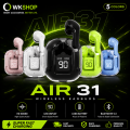 WKSHOP Air 31 Transparent Wireless Earbuds Bluetooth 5.3 TWS Earphones HD Bass Stereo Sound ENC Noise Reduction Gaming Handsfree Touch Control Long Battery Life Charging Case Low Latency Compatible with Android iOS Smartphones Music Ear Buds. 
