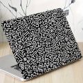 Pack of 3,1Spare,Fearless Black and White Labyrinth Pattern Laptop Sticker-Scratch Resistant Computer Case,Self Adhesive Durable.