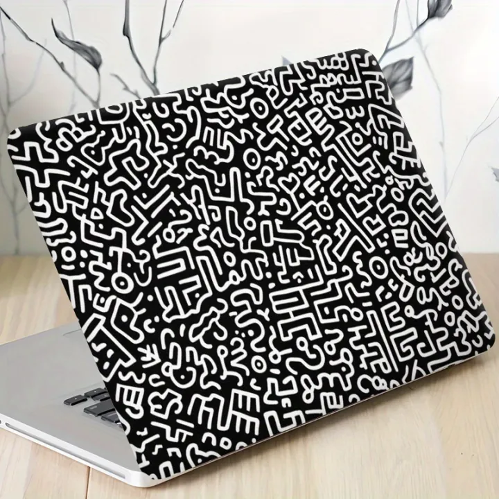 Pack%20of%203,1Spare,Fearless%20Black%20and%20White%20Labyrinth%20Pattern%20Laptop%20Sticker-Scratch%20Resistant%20Computer%20Case,Self%20Adhesive%20Durable%20-%20Image%202