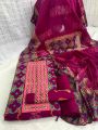 Unstitched cotton material block printed coloful comfortable three piece collection for women. 