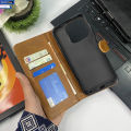 Realme Note 60x Flip Book Cover - Light Brown - Premium Leather Wallet Flip Book Cover With Card Holder and Cash. 