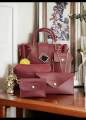 Fashion Inn 5PCS Ladies Handbags with Long Shoulders & Stylish Design I Ladies Hand Bags for Girls I Casual Women PU Leather-Bag Stylish Hand Bag For Girls. 