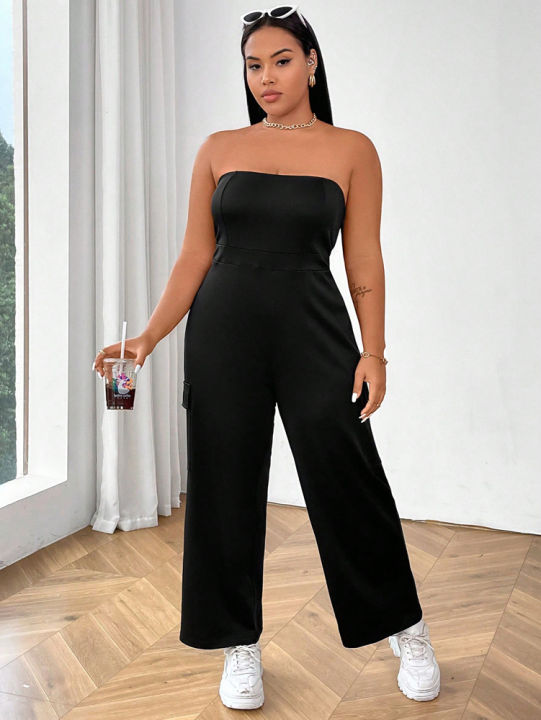 Plus%20Size%20Women's%20Plunge%20Sleeveless%20Jumpsuit%20Yoga%20Wear%20One-piece%20Pants%20Sports%20Fitness%20Outdoor%20Summer%20Best%20Choice%20-%20Image%204