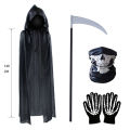 Terror Stitch Halloween Party Cosplay Children Adult Death Black Cloak, Halloween Death Skull Skeleton Ball Costume Prop Set. 