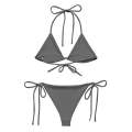 Brazilian Dark Grey Silk Bikini 👙 Set. 