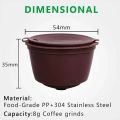 6pcs/Set Reusable Coffee Capsule For Nescafe Dolce Gusto Machine Refillable Coffee Capsule Filter Cup Kit with Spoon and Brush. 