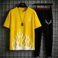 FASHIONABLE SUMMER  ( HAPPY FACE  PTINTED TRACKSUIT+ NIKKAR ) FOR BOYS AND MEN. 
