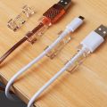 20pc Self Stick Cable Clips Organizer Self-Adhesive Drop Wire Holder Cord Management Line Buckle Clamp Table Wall Fixer Fastener. 