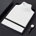Autum Men's Slim Fit Pullover Sweaters Long Sleeve Turtleneck Sweater Casual Stripe Knitted Winter Warm Outdoor Streetwear. 