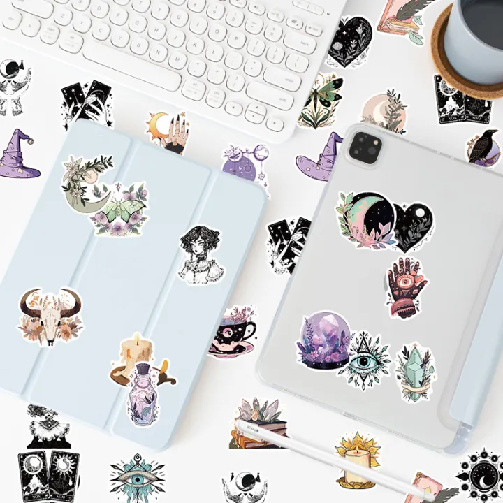 50%20PCS%20Aesthetic%20Magic%20Witchy%20Adults%20Stickers%20Waterproof%20Vinyl%20for%20Water%20Bottle,Laptop,Phone,Scrapbooks,Witchcraft,%20Journaling%20-%20Image%204