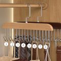 8 Hook Wooden Hanger for Clothes Hanging Rack Multi Hook Wardrobe Accessories Lingerie Belts Scarfs Tops Bras For Women. 