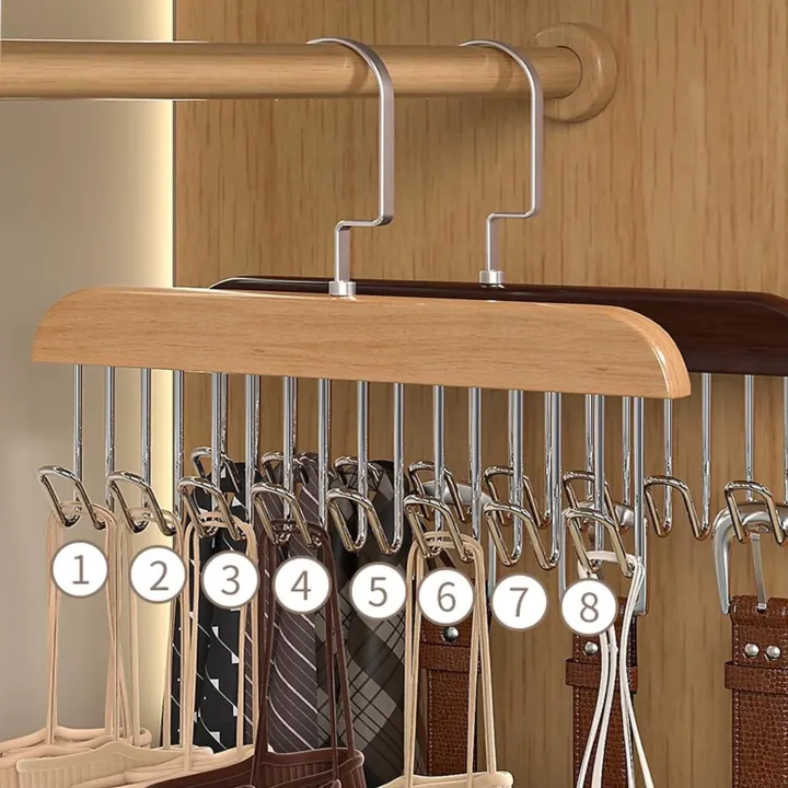 8%20Hook%20Wooden%20Hanger%20for%20Clothes%20Hanging%20Rack%20Multi%20Hook%20Wardrobe%20Accessories%20Lingerie%20Belts%20Scarfs%20Tops%20Bras%20For%20Women%20-%20Image%206