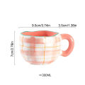 300ML Cute Hand Pinched Irregular Ceramic mug Flower Heart Pattern Coffee Cup Breakfast Milk tea cups Gift For Kids Girls. 